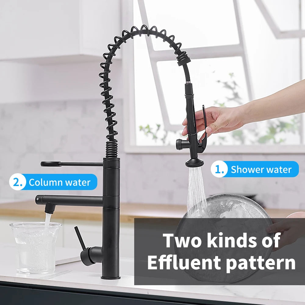 Chrome Brass Kitchen Faucet with Pull Out Spray - Smarsty