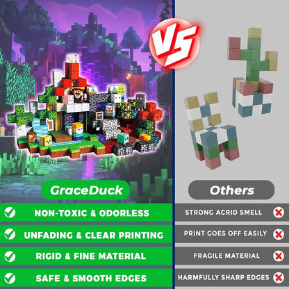 300pcs Warped Forest Magnetic Building Blocks Set, My World Figures Bricks, STEM Educational Toys for Kids, Gifts for Boys Girls