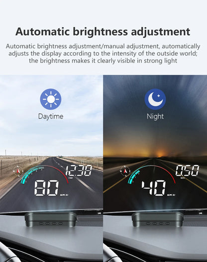 M22 Car HUD Head Up Display Universal Digital GPS Speedometer HD LCD Projection On Glass Windshield Projector for All Cars