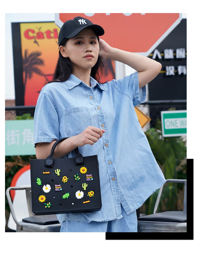 EVA Shoulder Tote Bag Waterproof For Women Beach Storage - Smarsty