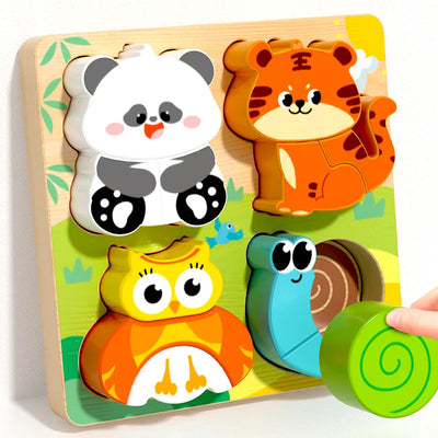 Montessori Toy Wooden Building Blocks Early Learning Educational Toys Color Shape Match Kids Puzzle Toys For Children Boys Girls - Smarsty