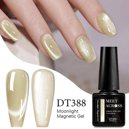 Magnetic Pink Silver Glitter Gel Nail Polish 7ml - Smarsty