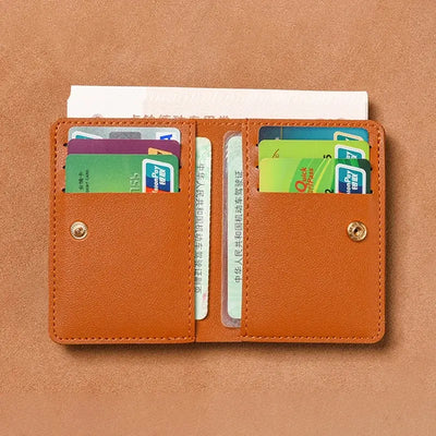 Classic Designer PU Leather Small Wallet for Men Short Simple Women's Purse Fashion Ultra Thin Credit Card Bag Coin Purse - Smarsty