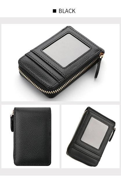 Fashion Pu Leather Zipper Short Mini Wallet Women Id Bank Card Holder Women Purse