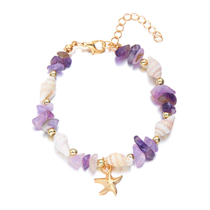 Bohemian Starfish Pendant Beaded Bracelet for Women - Smarsty