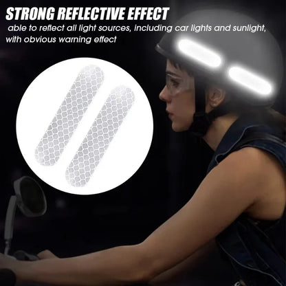 80-10PCS Helmet Safety Warning Reflective Stickers Strip Waterproof High Visibility Reflector Tape For Night Riding Walking Car by Smarsty