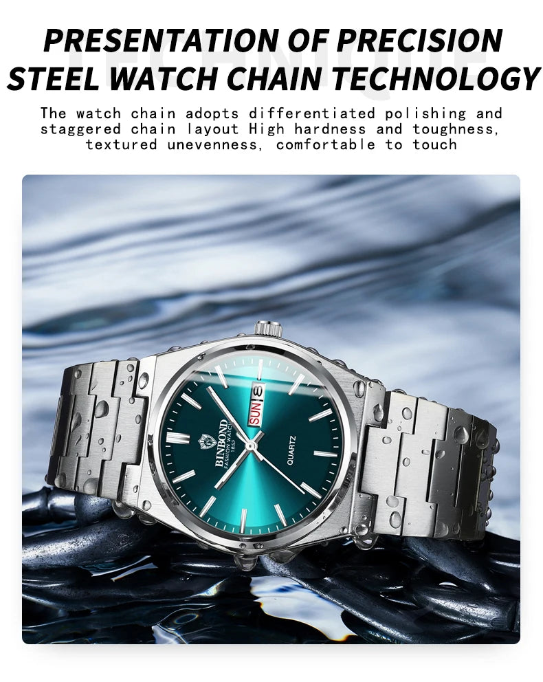 Luxury Waterproof Quartz Men's Watch with Luminous Features - Smarsty