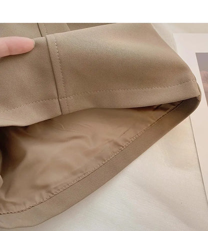 Casual Women A-Line Shorts Fashion Office Lady Commute Vintage Solid High Waist Short Pants Casual Streetwear Summer Trousers - Smarsty
