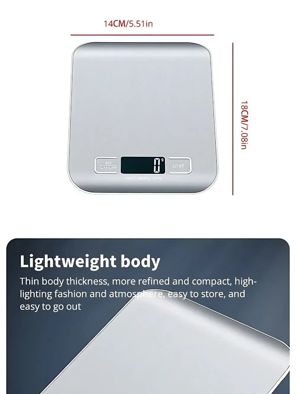 5kg/1g Digital Kitchen Scale LED Stainless Steel High-precision Electronic Scales Home Jewelry Food Weighing Baking Tools
