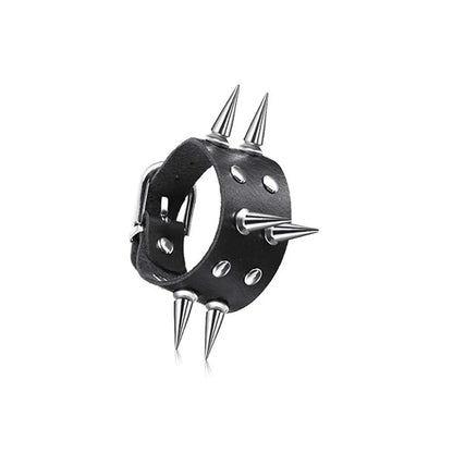 Adjustable Punk Rock Studded Leather Bracelet Set - Smarsty