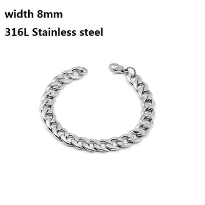 316L Stainless Steel Cuban Chain Bracelet for All - Smarsty