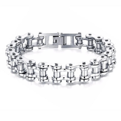 Stainless Steel Biker Chain Bracelet Durable Punk Jewelry - Smarsty