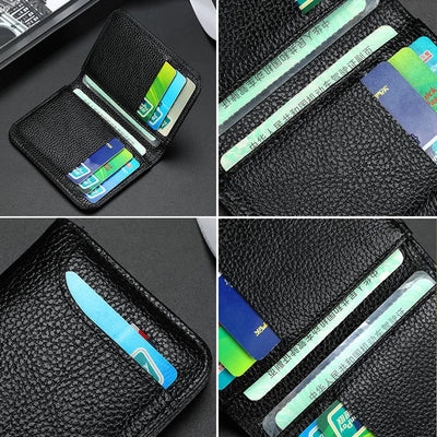 Portable Super Slim Soft Wallet PU Leather Mini Credit Card Wallet Purse Card Holders Men Wallet Thin Small Short Wallets - Smarsty