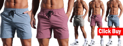 Men's Running Shorts Quick-drying Fitness Black Double Layer Shorts Men New Sport Workout Training Bodybuilding Short Pants - Smarsty