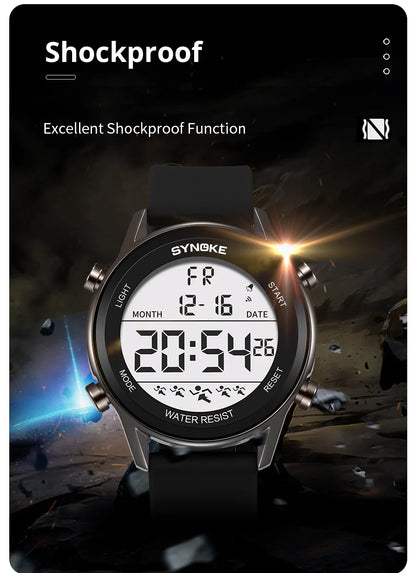 SYNOKE Men's Waterproof LED Digital Sports Watch - Smarsty