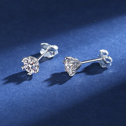 D VVS1 Moissanite Stud Earrings S925 Platinum Plating - Smarsty