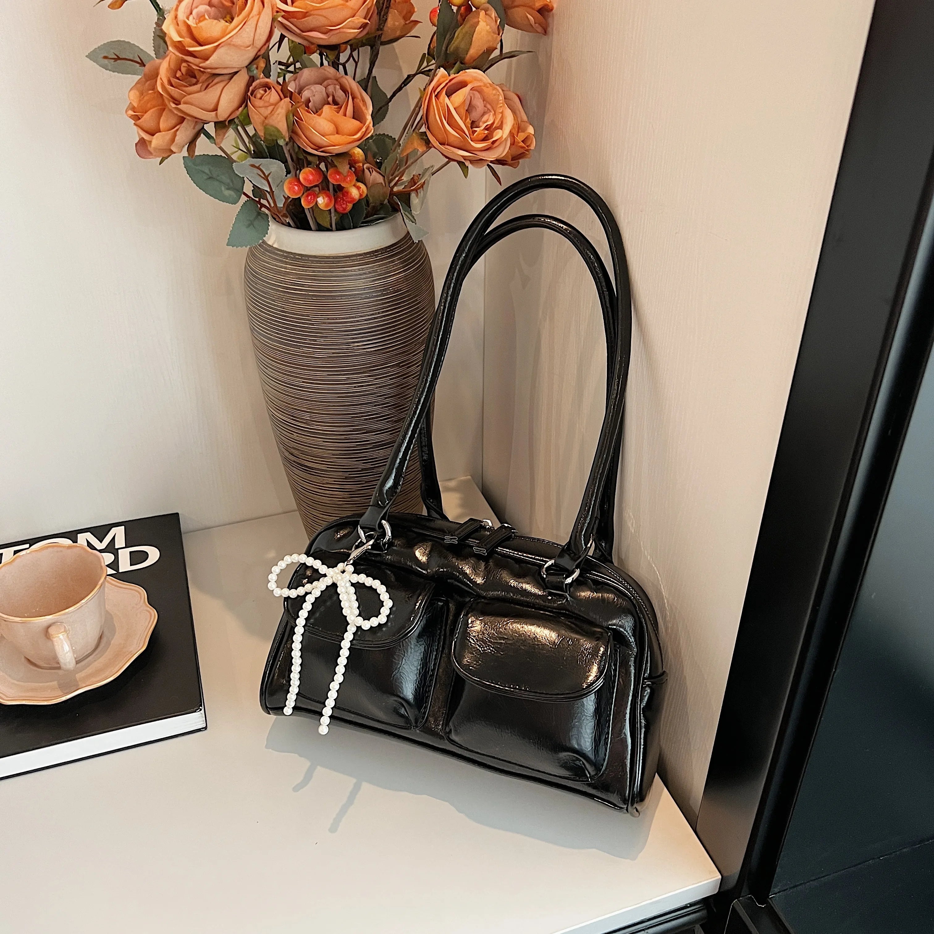 Korean Edition Underarm Bow Bag Women Versatile Shoulder Bag - Smarsty