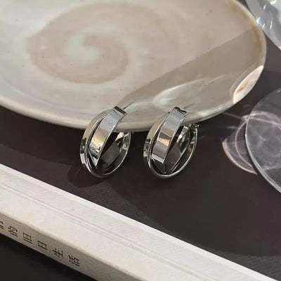 Irregular Liquid Metal Hollow Earrings Lightweight Punk - Smarsty