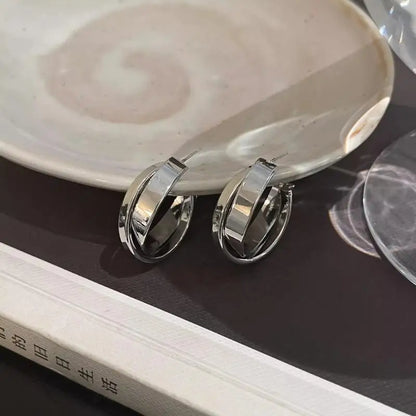 Irregular Liquid Metal Hollow Earrings Lightweight Punk - Smarsty