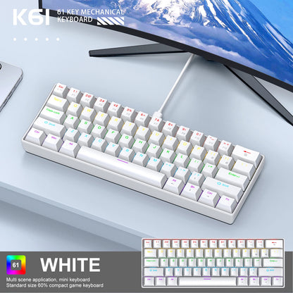 Sixty Percent Mechanical Keyboard With USB Wired Compact