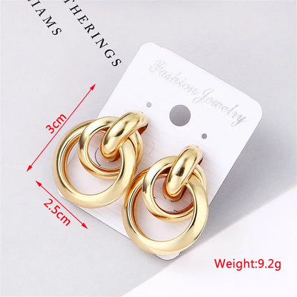 Gold Metal Drop Earrings with Irregular Heart Design for Women - Smarsty