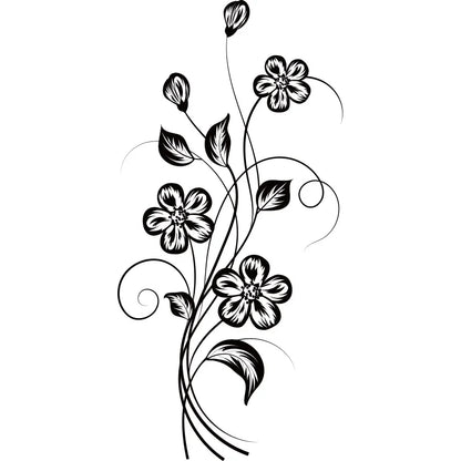 Beautiful Black Flower Wall Sticker for Home Decor - Smarsty
