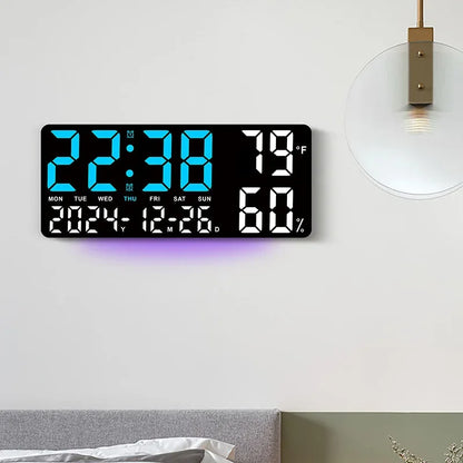 Digital Wall Clock with Remote Control and Humidity Display - Smarsty