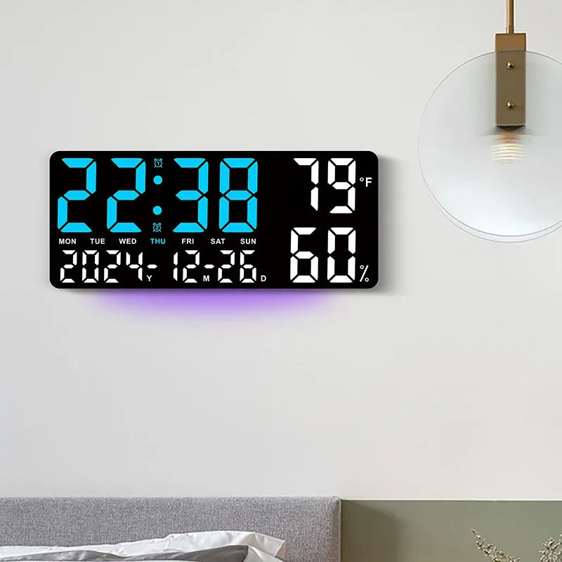 Digital Wall Clock with Remote Control and Humidity Display - Smarsty