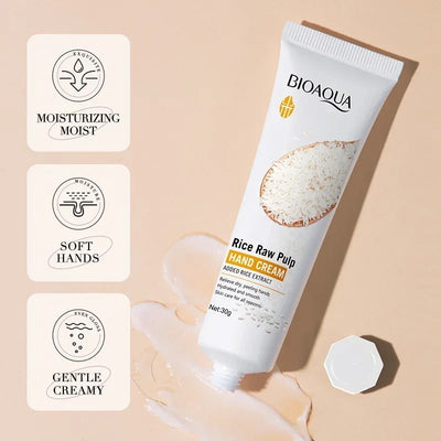 Rice Hand Cream Volumizing Rejuvenating Nourishing Moisturizing Refreshing Non-Greasy Hand Care Cream 30g - Smarsty