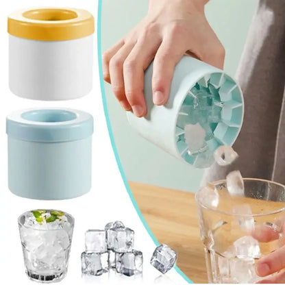 Food grade silicone cylindrical ice tray ice making mold for household kneading, ice storage box, ice cup, quick freezing (small