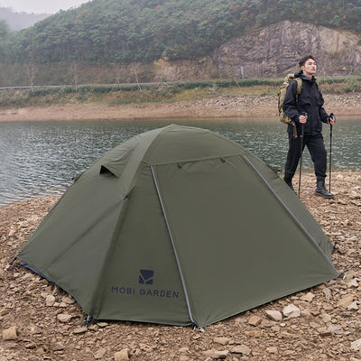 MOBI GARDEN Camping Backpacking Tent Waterproof Rainproof Hiking Silver Coated Sun Protection Easy Set Up by Smarsty