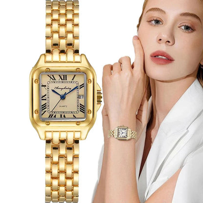 Luxury Stainless Steel Women's Quartz Watch with Calendar - Smarsty