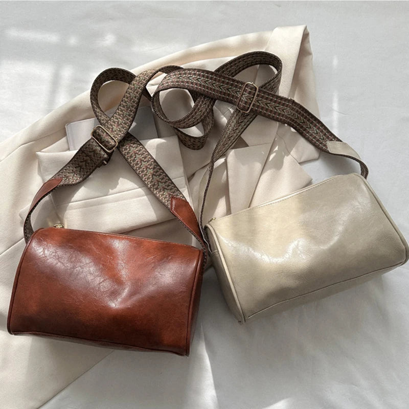 Vintage PU Leather Crossbody Bag For Women Compact Purse - Smarsty