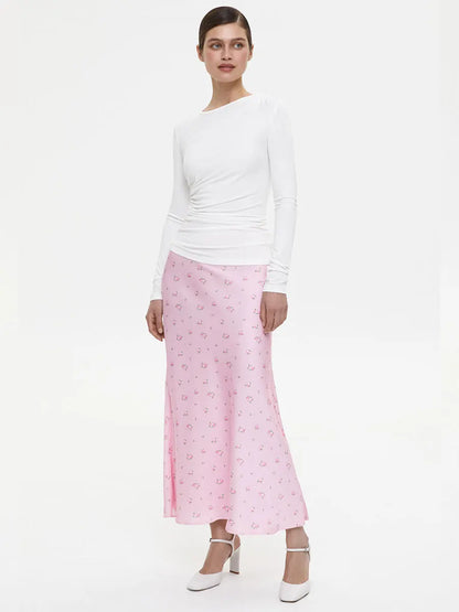 Tossy Summer Printed Fashion Long Skirt For Women High Waist Contrast Patchwork Slim Elegant Party Looks Ladies Y2k Maxi Skirt - Smarsty