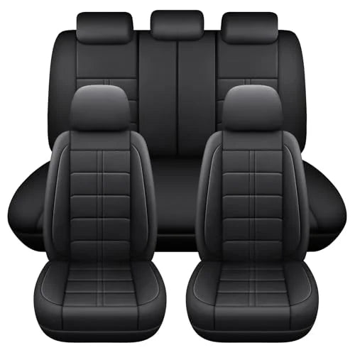 Leather Car Seat Covers Full Set 5-Seater Seat Universal Fit Padded of Most Car with Waterproof Breathable Anti-dirty