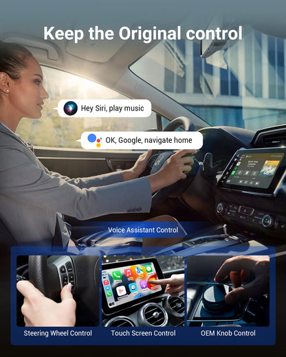 Wireless CarPlay Android Auto Adapter with Built in Apps - Smarsty