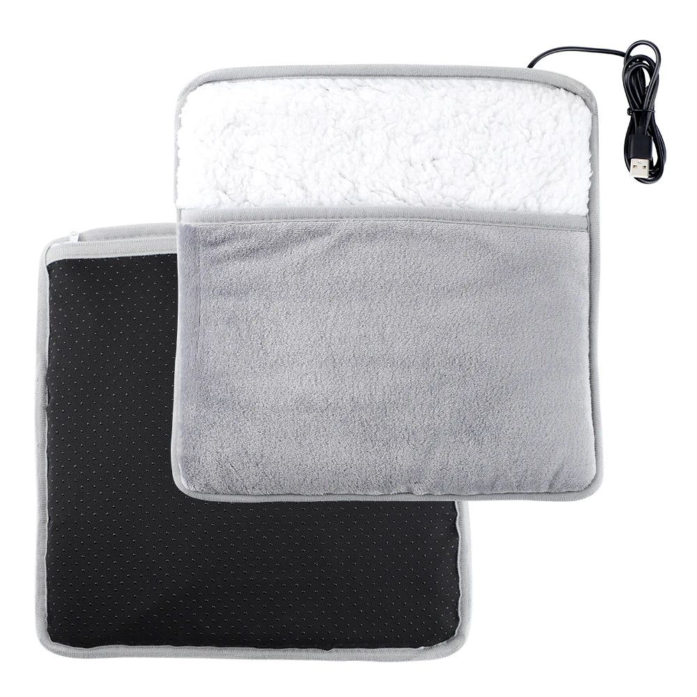 Winter Electric Foot Heating Pad USB Charging Soft Plush Washable Foot Warmer Heater Improve Sleeping Household Foot Warming Mat - Smarsty
