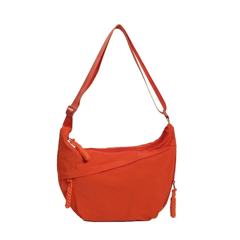 Minimalist Nylon Shoulder Bag With Multifunctional Storage - Smarsty
