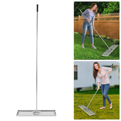 Professional Lawn Leveling Rake Soil Lawn Rake Adjustable 50-180cm Handle 180° Rotation for Perfect Turf & Green Grass