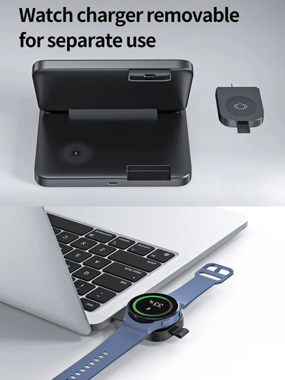 3 In 1 Wireless Charger Stand With Fast Charging Dock - Smarsty