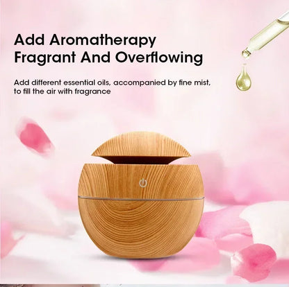 Mini Woodgrain Ultrasonic Humidifier for Home Office - Smarsty