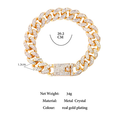 14MM Iced Prong Link Cuban Chain Bracelet for Men and Women - Smarsty