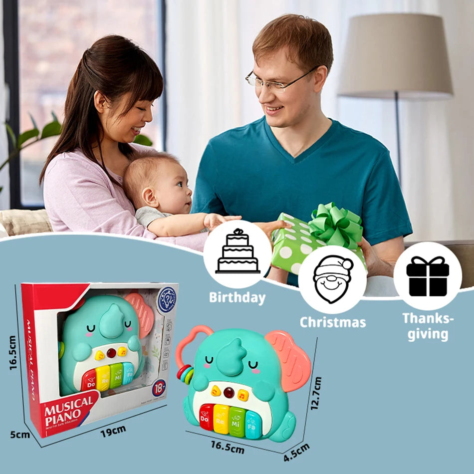 Kids Cartoon Piano Keyboard Game with Animal Sounds Flashing Light Music Baby Instrument Music Toys Educational Toys Kids Gifts by Smarsty