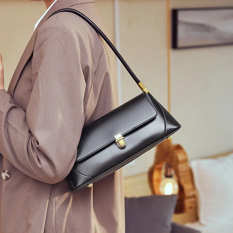 Lux Baguette Bag For Women Genuine Leather Shoulder - Smarsty