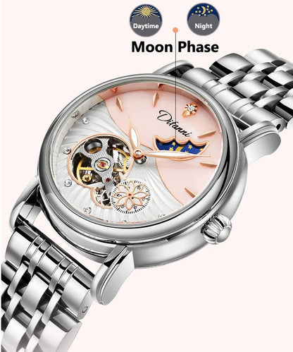 Luxury Automatic Mechanical Watch for Women with Moon Phase - Smarsty