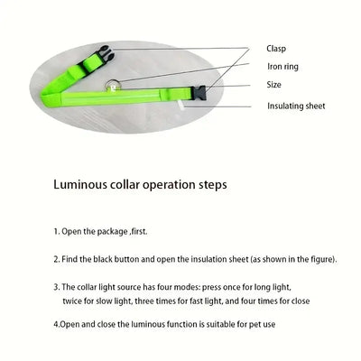 Nylon LED Dog Leash for Night Safety - Smarsty