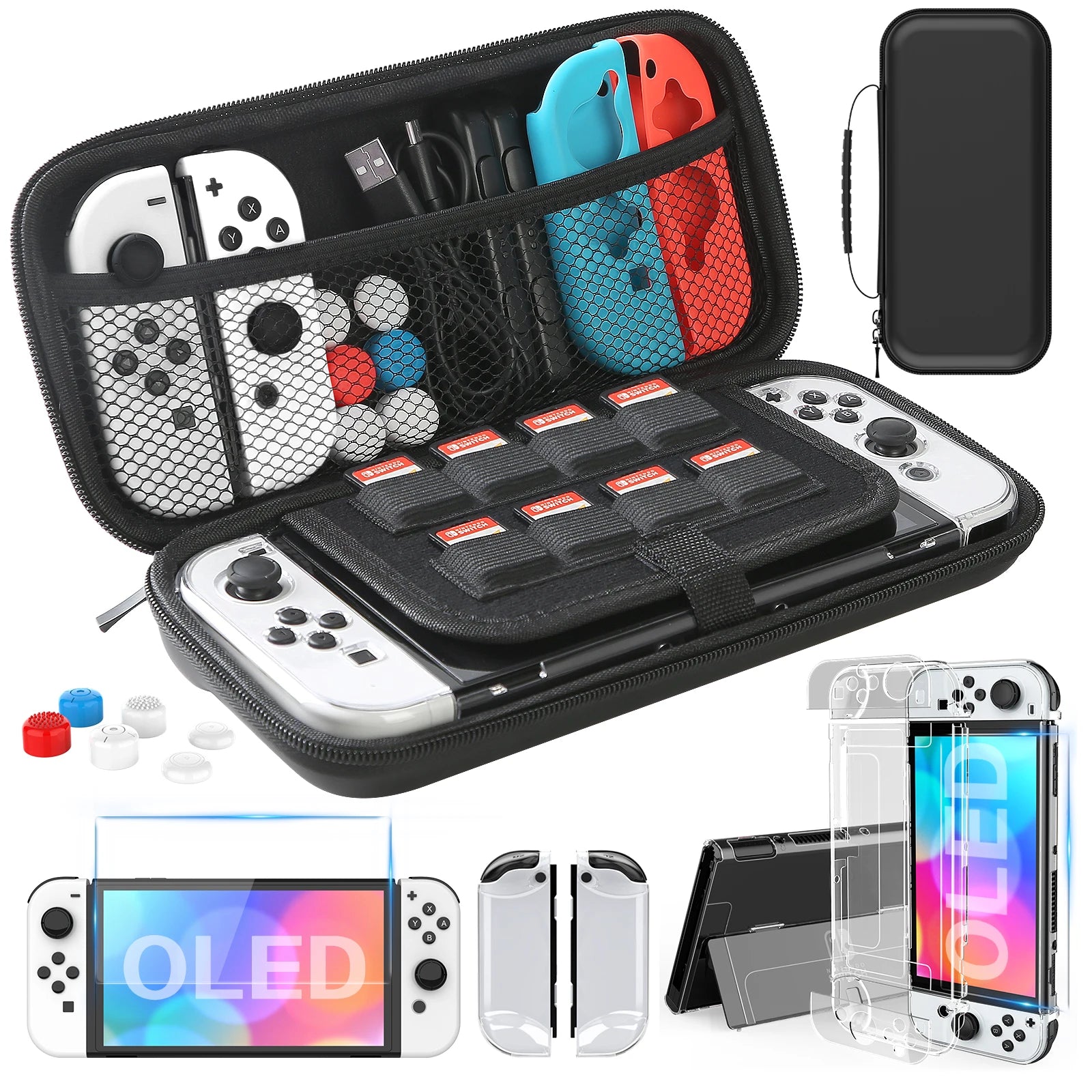 Nintendo Switch OLED Model Carrying Case 9 in 1 Kit - Smarsty
