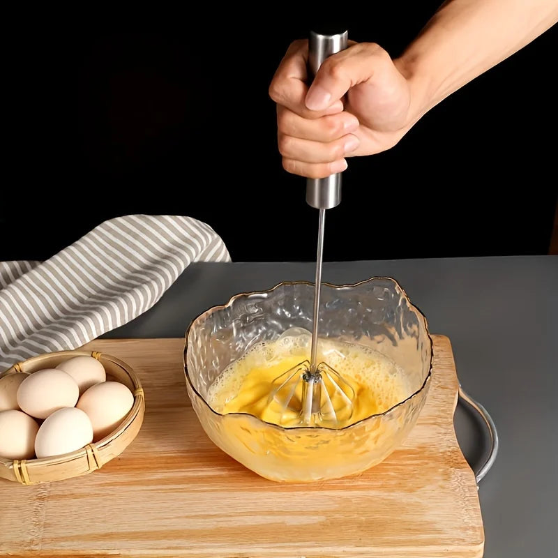 Stainless Steel Egg Beater Durable Semi-Automatic Mixer for Effortless Egg Cream Mixing Stirring and Beating for Kitchen Baking - Smarsty