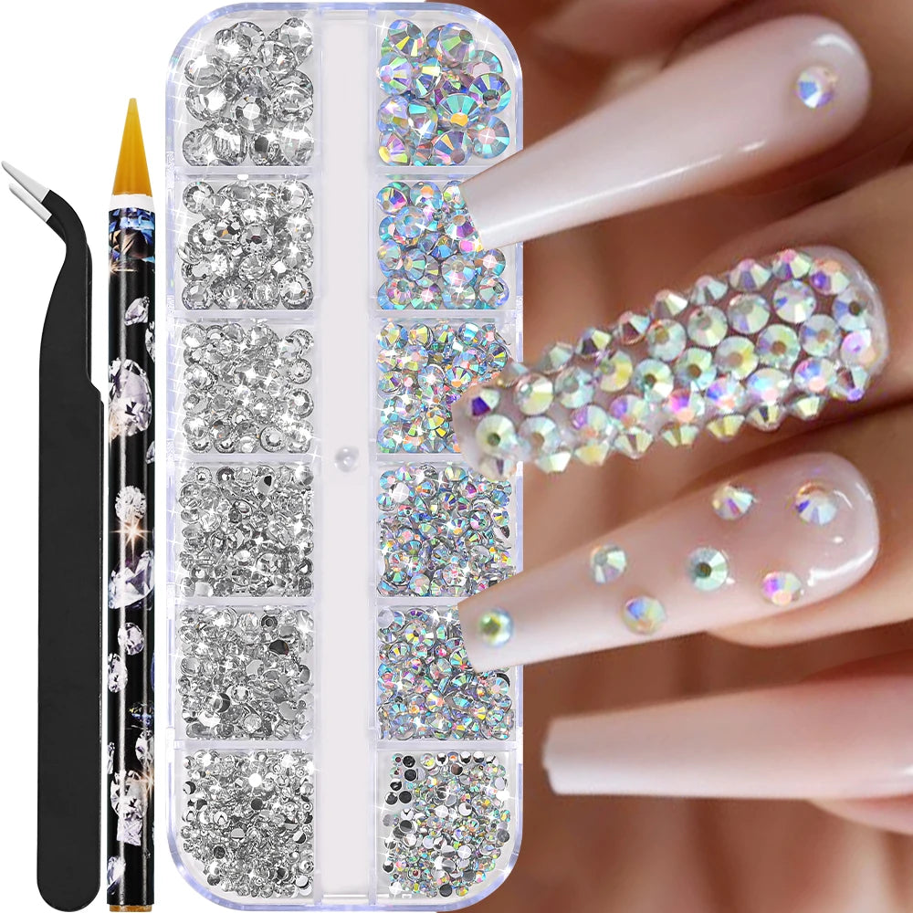 Mini Caviar Beads Nail Art Set with Magnetic Pen - Smarsty