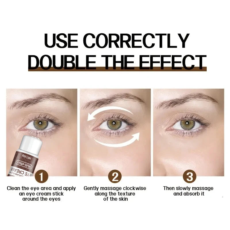 Natural Caffeine Powerful Moisturizing Firming Eye Cream 20g for Puffy and Dark Circles Post-Lifting Area after Using, Reduce Wrinkles and Aging, Light Beige Relaxation - Smarsty